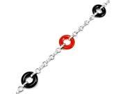 Dear Princess High Quality Bracelet in Silver 925 with Black and Red Agate Length 185mm inch