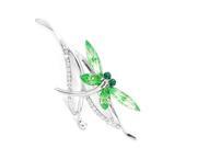 Glamorousky High Quality Dragonfly Brooch with Green Swarovski Element Crystals