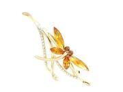 Glamorousky High Quality Dragonfly Brooch with Yellow Swarovski Element Crystals