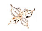 Glamorousky High Quality Elegant Butterfly Brooch with Silver Swarovski Element Crystals