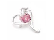 Glamorousky High Quality Graceful Heart Brooch with Pink Swarovski Element Crystals and Crystal Glass