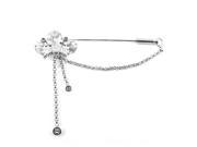 Glamorousky High Quality Elegant Crown Brooch with Silver Swarovski Element Crystal
