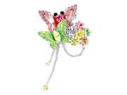 Glamorousky High Quality Butterfly and Flower Brooch with Multi color Swarovski Element Crystals