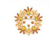 Glamorousky High Quality Gleaming Wreath Brooch with Orange and Yellow Swarovski Element Crystals