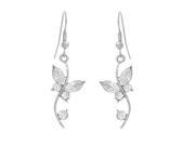 Glamorousky High Quality Butterfly in Flower Earrings with Silver Swarovski Element Crystals and Crystal Glass