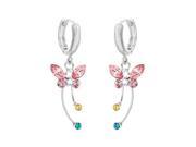 Glamorousky High Quality Spread Wings Butterfly Earrings with Multi colour Swarovski Element Crystals and Crystal Glass