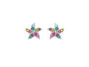 Glamorousky High Quality Exquisite Star Earrings with Multi color Swarovski Element Crystals