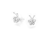 Glamorousky High Quality Mini Butterfly Earrings with Silver Swarovski Element Crystals