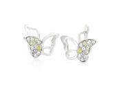 Glamorousky High Quality Silver Butterfly Earrings with Multi colour Swarovski Element Crystals