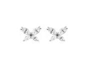 Glamorousky High Quality Glimmering Butterfly Earrings with Silver Swarovski Element Crystal