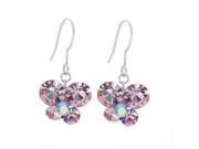 Glamorousky High Quality Butterfly Earrings with Purple Swarovski Element Crystals