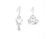 Glamorousky High Quality Elegant Crown and Baton Earrings with Silver Swarovski Element Crystals