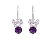 Glamorousky High Quality Mini Butterfly Earrings with Purple Swarovski Element Crystals