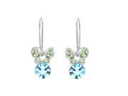 Glamorousky High Quality Mini Butterfly Earrings with Green Swarovski Element Crystals