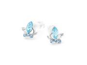 Glamorousky High Quality Mini Butterfly Earrings with Light Blue Swarovski Element Crystals