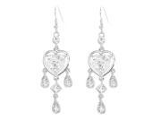 Glamorousky High Quality Elegant Heart Shape Earrings with Silver Swarovski Element Crystals and CZ