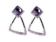 Glamorousky High Quality Elegant Earrings with Purple Crystal Glass and Purple Swarovski Element Crystals