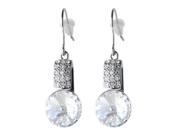 Glamorousky High Quality Elegant Earrings with Silver Crystal Glass and Silver Swarovski Element Crystals