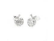 Glamorousky High Quality Glistening Apple Earrings with silver Swarovski Element Crystals