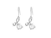 Glamorousky High Quality Elegant Earrings with Silver Swarovski Element Crystals
