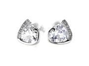 Glamorousky High Quality Elegant Earrings with Silver Swarovski Element Crystal and CZ Crystals
