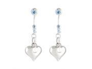 Glamorousky High Quality Loving Heart Earrings with Blue Swarovski Element Crystals