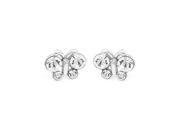 Glamorousky High Quality Elegant Butterfly Earrings with Silver Swarovski Element Crystal