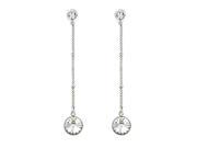 Glamorousky High Quality Graceful Round Earrings with Silver Swarovski Element Crystal