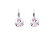 Glamorousky High Quality Elegant Pair Earrings with Purple Swarovski Element Crystal