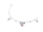 Glamorousky High Quality Cutie Bow tie Anklet with Purple Swarovski Element Crystals Length 23cm About 9.1 inch