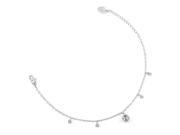 Glamorousky High Quality Elegant Ball Anklet with Silver Swarovski Element Crystals Length 22cm About 8.7 inch