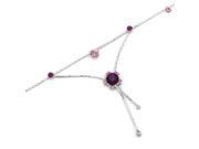 Glamorousky High Quality Flower Anklet with Purple Swarovski Element Crystals Length 24cm About 9.4 inch