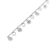 Glamorousky High Quality Charming Anklet with Silver Swarovski Element Crystal Length 23cm About 9.1 inch