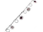Glamorousky High Quality Charming Ankelet with Purple Swarovski Element Crystal Length 23cm About 9.1 inch