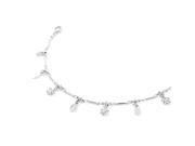 Glamorousky High Quality Flower Anklet with Silver Swarovski Element Crystals Length 23cm About 9.1 inch