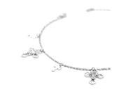 Glamorousky High Quality Elegant Cross on Anklet with Silver Swarovski Element Crystals Length 24cm About 9.4 inch