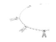 Glamorousky High Quality Fancy Trousers Anklet with Silver Swarovski Element Crystals Length 24cm About 9.4 inch