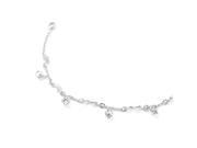 Glamorousky High Quality Elegant Heart Anklet with Silver Swarovski Element Crystals Length 21cm About 8.3 inch