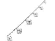 Glamorousky High Quality Simple Anklet with Silver Swarovski Element Crystals Length 24cm About 9.4 inch
