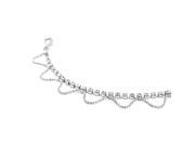 Glamorousky High Quality Elegant Wave shape Anklet with Silver Swarovski Element Crystals Length 24cm About 9.4 inch