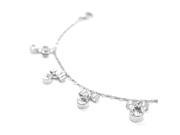 Glamorousky High Quality Elegant Ribbon Anklet with Silver Swarovski Element Crystals Length 24cm About 9.4 inch