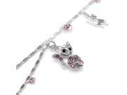 Glamorousky High Quality Cutie Cat Anklet with Purple Swarovski Element Crystals Length 23cm About 9.1 inch