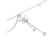 Glamorousky High Quality Elegant Flower Anklet with Silver Swarovski Element Crystals Length 22cm About 8.7 inch