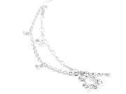 Glamorousky High Quality Flower Anklet with Silver Swarovski Element Crystals Length 24cm About 9.4 inch