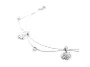 Glamorousky High Quality Elegant Apple Anklet with Silver Swarovski Element Crystals Length 24.5cm About 9.6 inch