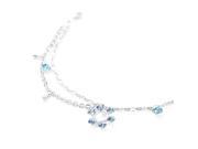 Glamorousky High Quality Flower Anklet with Blue Swarovski Element Crystals Length 24cm About 9.4 inch