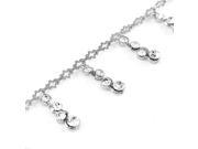 Glamorousky High Quality Simple Anklet with Silver Swarovski Element Crystals Length 23cm About 9.1 inch