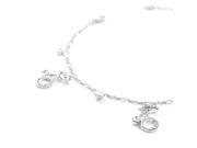 Glamorousky High Quality Elegant Berry Anklet with Silver Swarovski Element Crystals Length 23cm About 9.1 inch