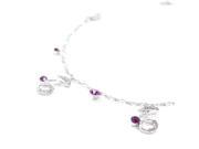Glamorousky High Quality Elegant Berry Anklet with Purple Swarovski Element Crystals Length 23cm About 9.1 inch