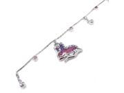 Glamorousky High Quality Cutie Purple Rabbit Anklet with Purple Swarovski Element Crystals Length 24cm About 9.4 inch